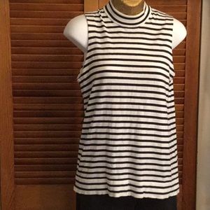 J. Crew a Black and White Striped Top